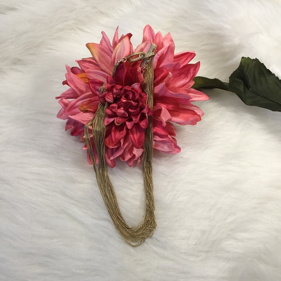 Nicole Miller Goldtone Drape Chain Necklace Toggle - Picture 4 of 5